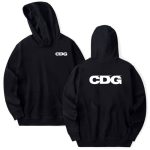 CDG Black Hoodie with Front & Back Logo