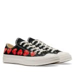CDG Conerse Multi Hearts Low Top Black