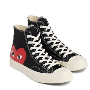 CDG Converse Big Heart High Top – Black