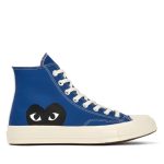 CDG Converse Black Heart Blue High Top