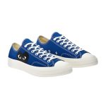 CDG Converse Black Heart Low Top – Blue