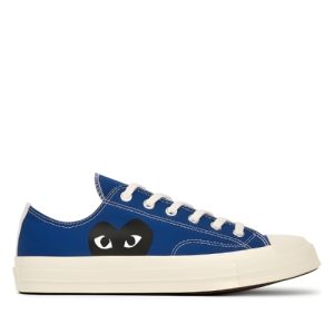CDG Converse Black Heart Low Top – Blue