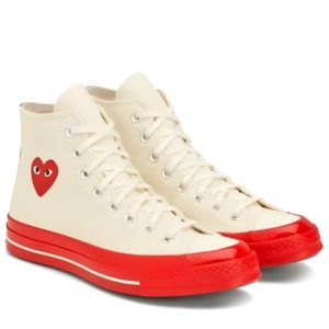 CDG Converse Red Sole High Top – White