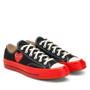 CDG Converse Red Sole Low Top – Black