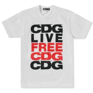 CDG Live Free Graphic T-Shirt White