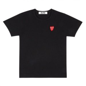 CDG Play Black Basic Red Family Heart T-Shirt