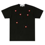 CDG Play Black Multi Red Heart Logo T-Shirt