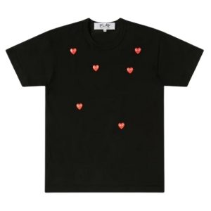 CDG Play Black Multi Red Heart Logo T-Shirt