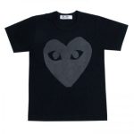 CDG Play Black T-Shirt Black Heart Print