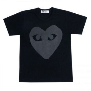 CDG Play Black T-Shirt Black Heart Print