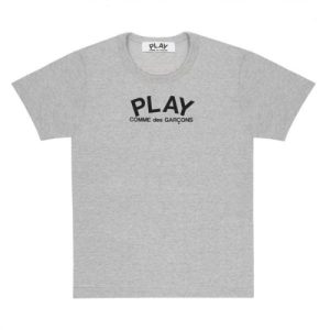 CDG Play Black T-Shirt Small Logo Front Heart Back
