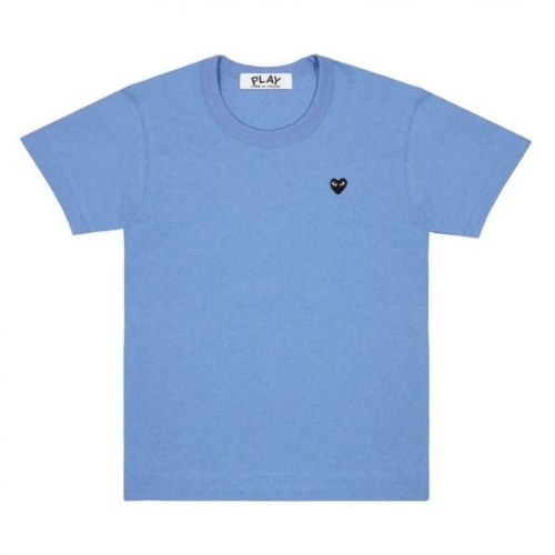 CDG Play Blue Basic T-Shirt Small Black Heart Emblem CDG Play Blue Basic T-Shirt Small Black Heart Emblem