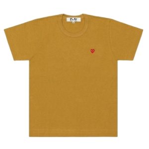 CDG Play Brown T-Shirt Red Mini Heart
