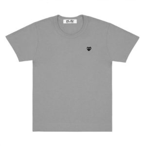 CDG Play Grey Basic T-Shirt Small Black Heart Emblem