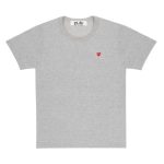 CDG Play Grey Basic T-Shirt Small Heart Emblem