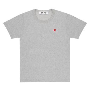 CDG Play Grey Basic T-Shirt Small Heart Emblem