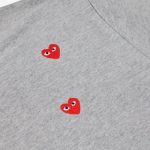 CDG Play Grey Multi Red Heart Logo T-Shirt