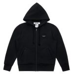 Cdg Play Big Heart Zip Hoodie Black