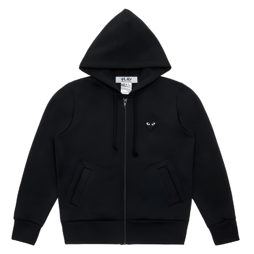 Cdg Play Big Heart Zip Hoodie Black Cdg Play Big Heart Zip Hoodie Black
