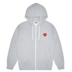 Cdg Play Invaders Zip Hoodie Grey