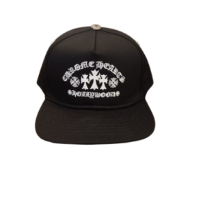 Chrome Hearts Black Tripple Cross Hollywood Hat
