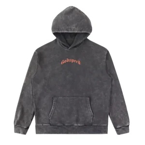 Floral Godspeed Skull Graphic Hoodie Black