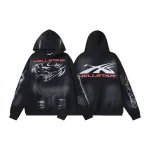 Hellstar Airbrushed Skull Black Hoodie