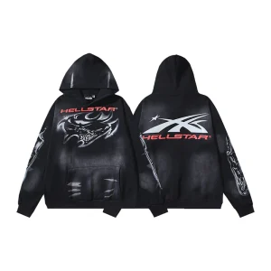 Hellstar Airbrushed Skull Black Hoodie