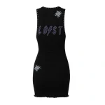 Lost Intricacy Pink & Black Rebel Muse Dress